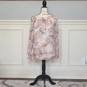 White House Black Market peach colored tunic, textured